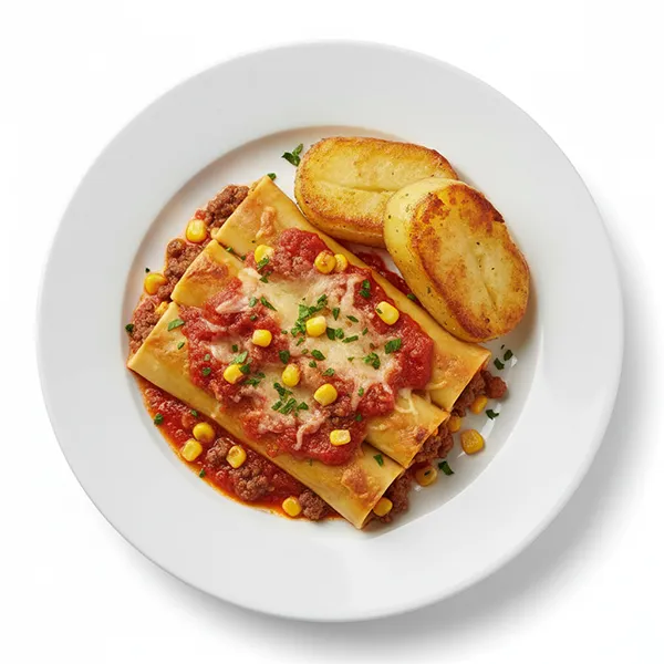 Beef & Corn Cannelloni with Fondant Potato